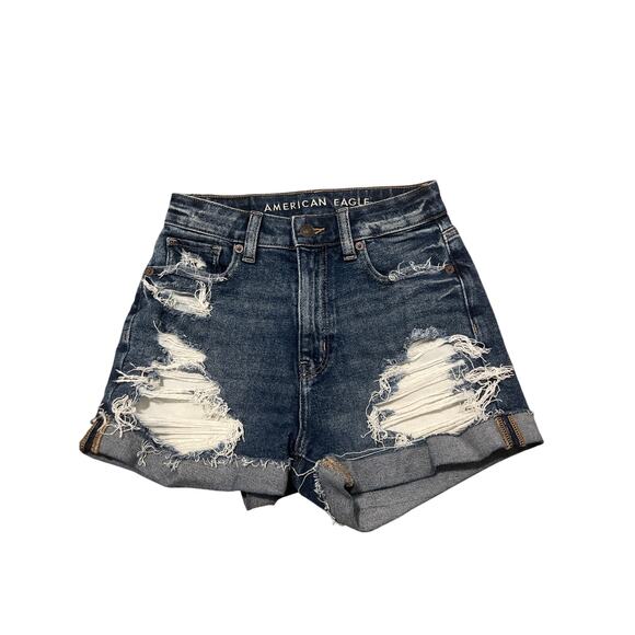 American Eagle Outfitters Distressed Mom Jean Short Size 00 - Picture 1 of 7